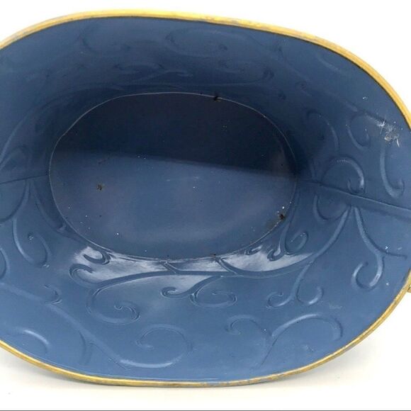 Periwinkle Gold Scroll Planter with Handles Organizer - Picture 7 of 13